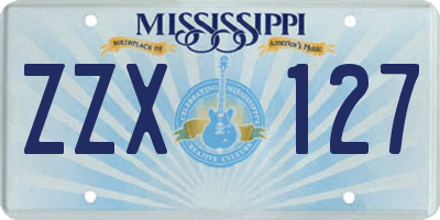 MS license plate ZZX127