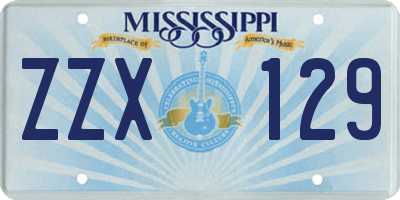 MS license plate ZZX129