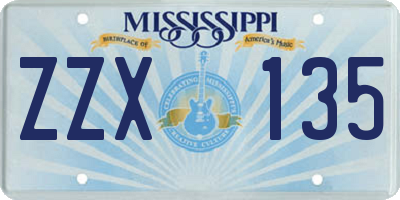 MS license plate ZZX135