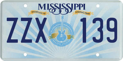 MS license plate ZZX139