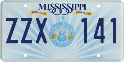 MS license plate ZZX141