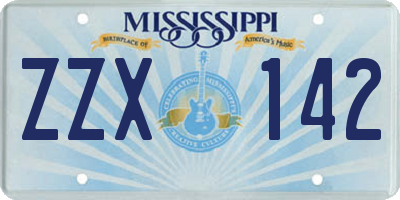MS license plate ZZX142