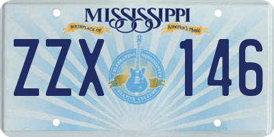 MS license plate ZZX146