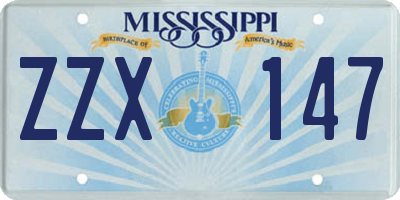 MS license plate ZZX147