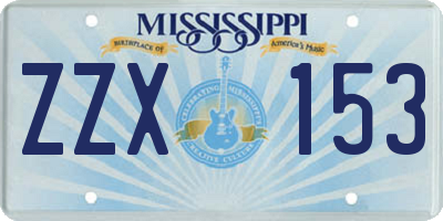 MS license plate ZZX153