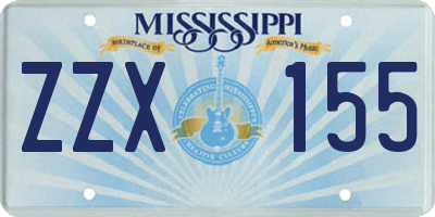 MS license plate ZZX155
