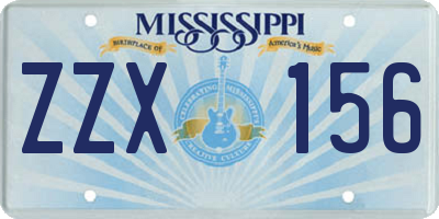 MS license plate ZZX156