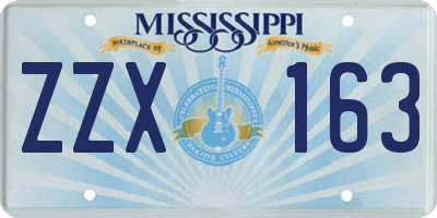 MS license plate ZZX163