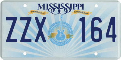 MS license plate ZZX164