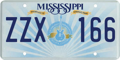 MS license plate ZZX166