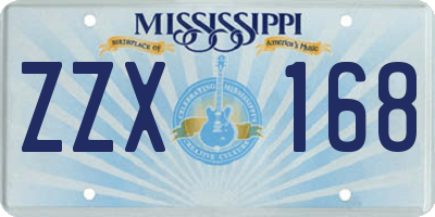 MS license plate ZZX168