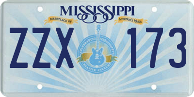 MS license plate ZZX173