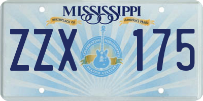 MS license plate ZZX175