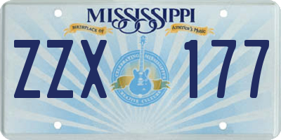MS license plate ZZX177