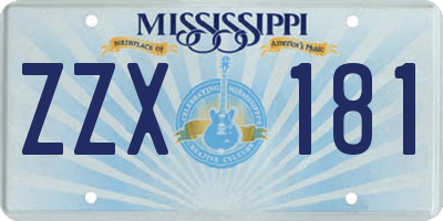 MS license plate ZZX181