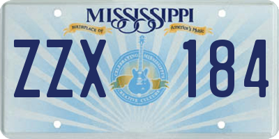 MS license plate ZZX184