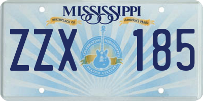 MS license plate ZZX185