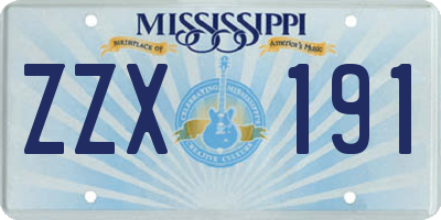 MS license plate ZZX191