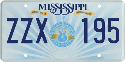 MS license plate ZZX195