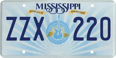 MS license plate ZZX220