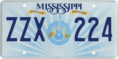 MS license plate ZZX224