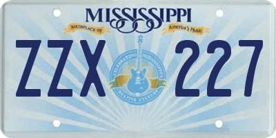 MS license plate ZZX227