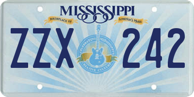 MS license plate ZZX242