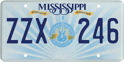MS license plate ZZX246