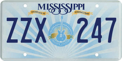 MS license plate ZZX247