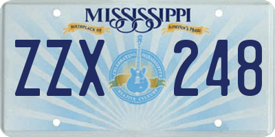 MS license plate ZZX248
