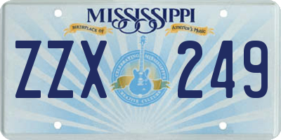 MS license plate ZZX249