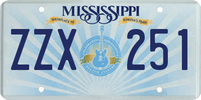 MS license plate ZZX251