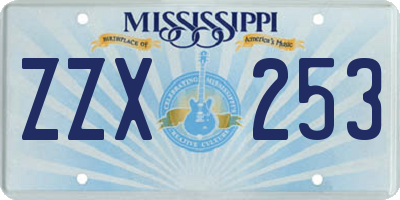 MS license plate ZZX253
