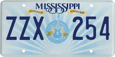 MS license plate ZZX254