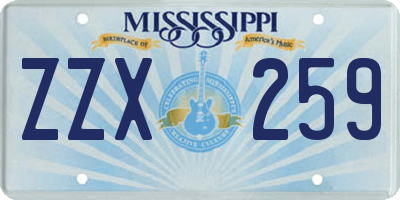 MS license plate ZZX259