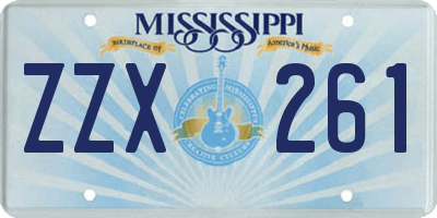 MS license plate ZZX261