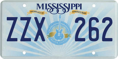 MS license plate ZZX262