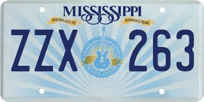 MS license plate ZZX263