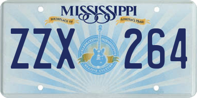 MS license plate ZZX264