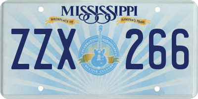 MS license plate ZZX266