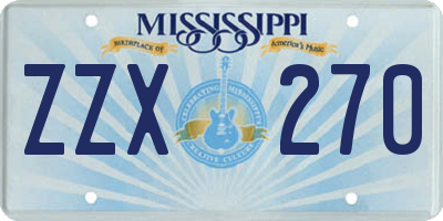 MS license plate ZZX270