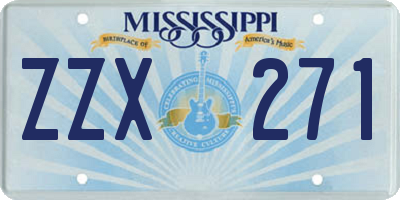 MS license plate ZZX271