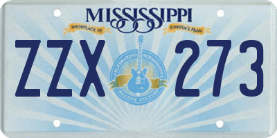 MS license plate ZZX273
