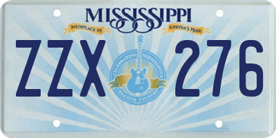 MS license plate ZZX276