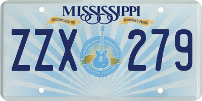 MS license plate ZZX279
