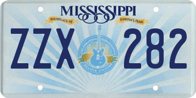 MS license plate ZZX282