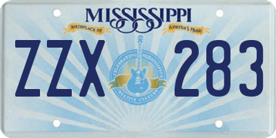 MS license plate ZZX283