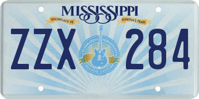 MS license plate ZZX284