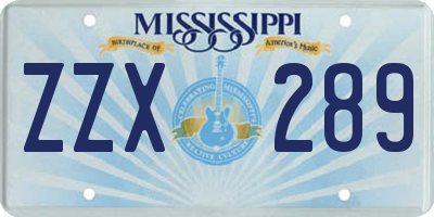 MS license plate ZZX289