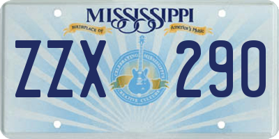 MS license plate ZZX290